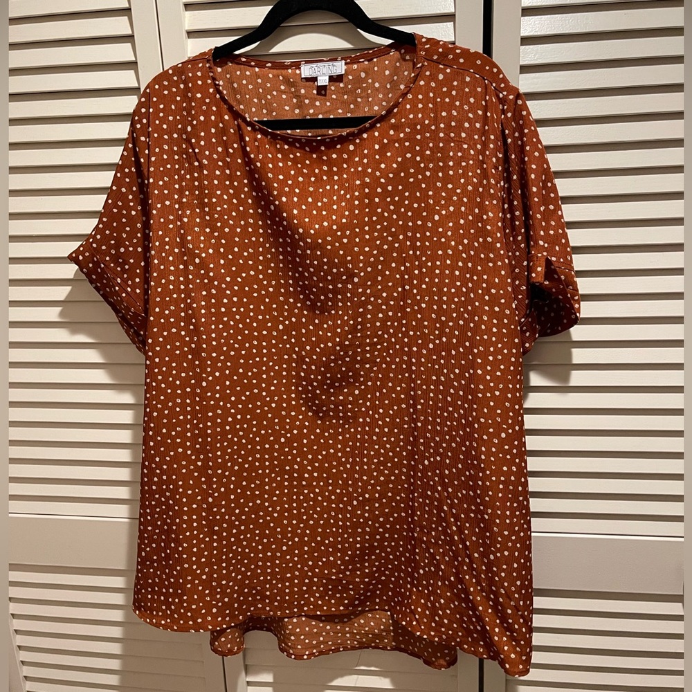 Polka Dot Everyday Top - Rust - 3XL (22-24)